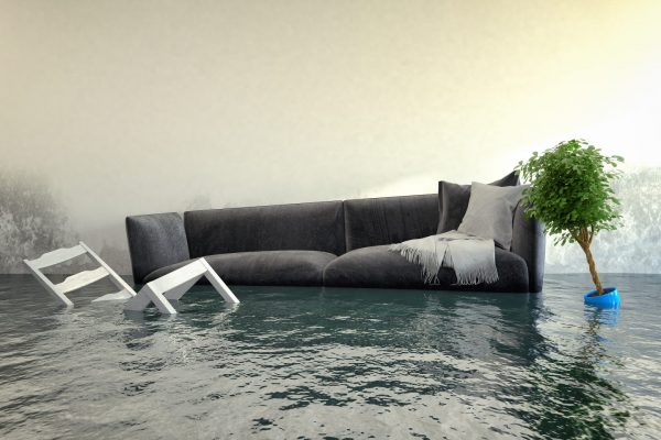 Flooded home with waste water.